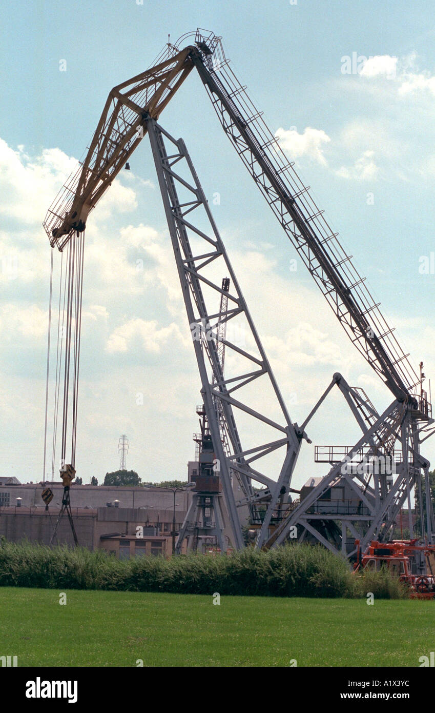 Bras de chantier de vue du début de la révolution de la solidarité. Westerplatte Gdansk Pologne Banque D'Images