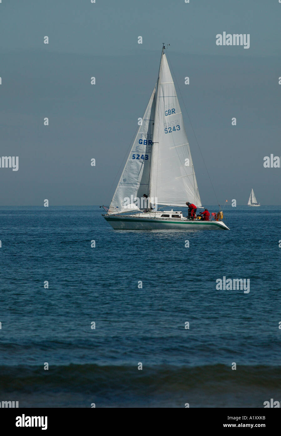 Yacht de voile en mer du Nord, Écosse, Royaume-Uni GB, Europe, Banque D'Images