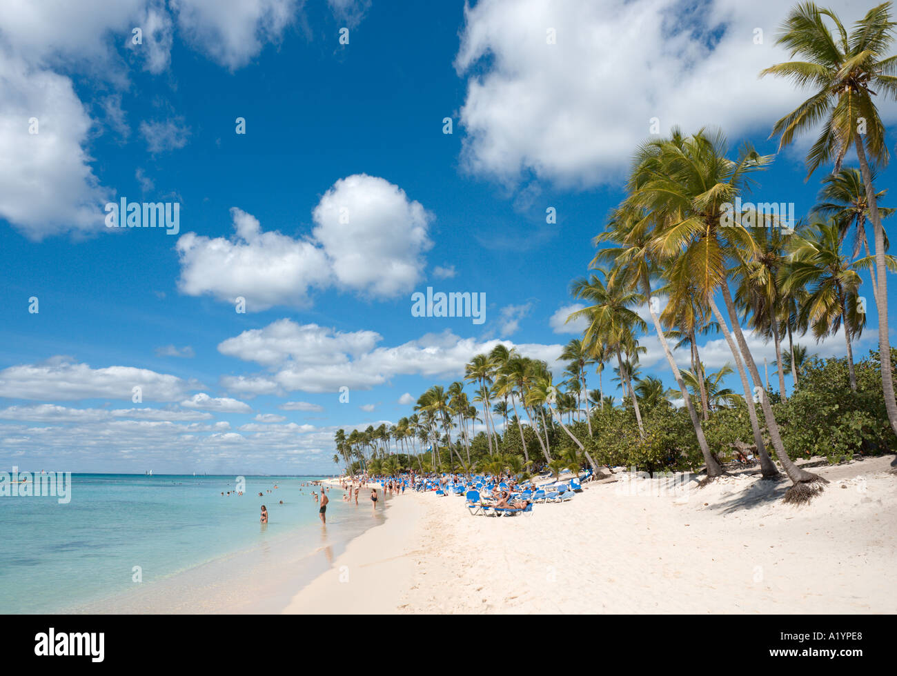 Plage de Bayahibe, Côte Sud, République dominicaine, Caraïbes Banque D'Images