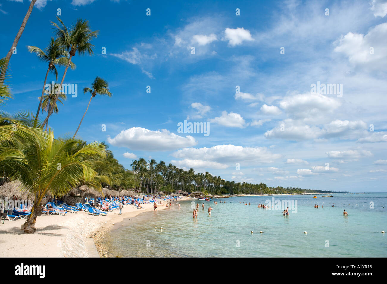 Plage de Juan Dolio, Côte Sud, République dominicaine, Caraïbes Banque D'Images