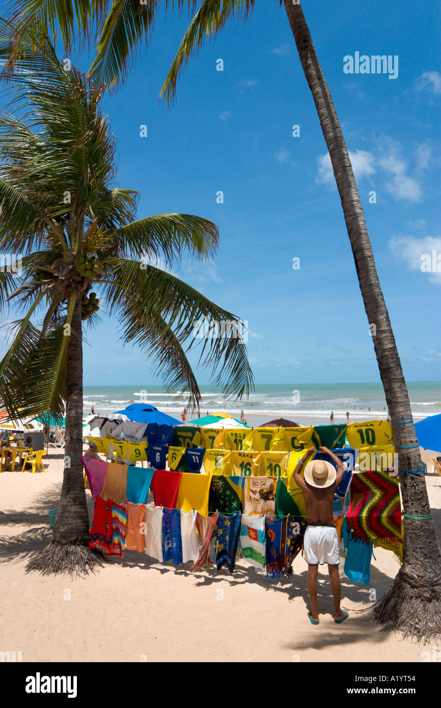 Plage de Ponta Negra, vendeur, Natal, Rio Grande do Norte, Brésil Banque D'Images