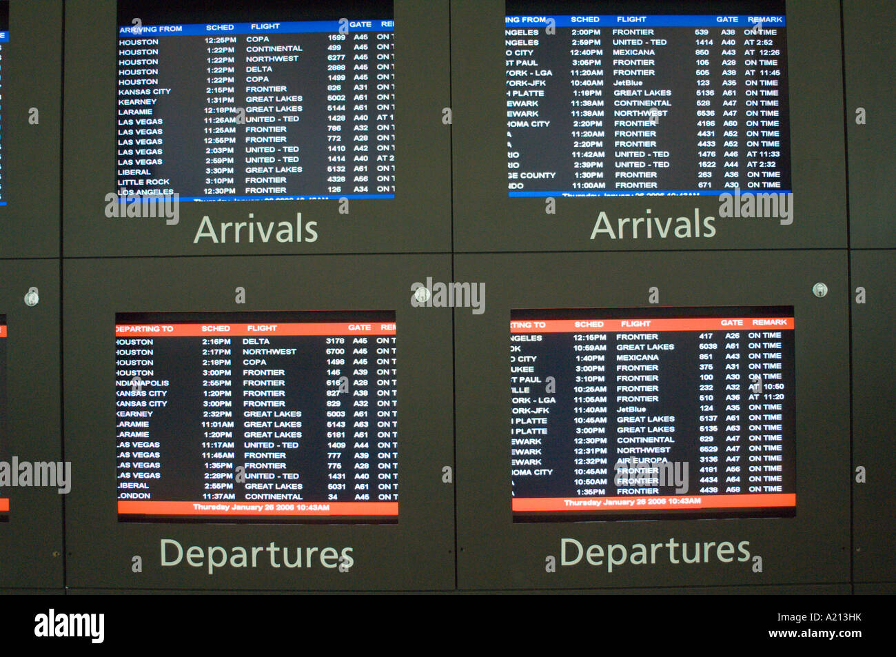 L'affichage à l'intérieur de l'Aéroport International de Denver Banque D'Images