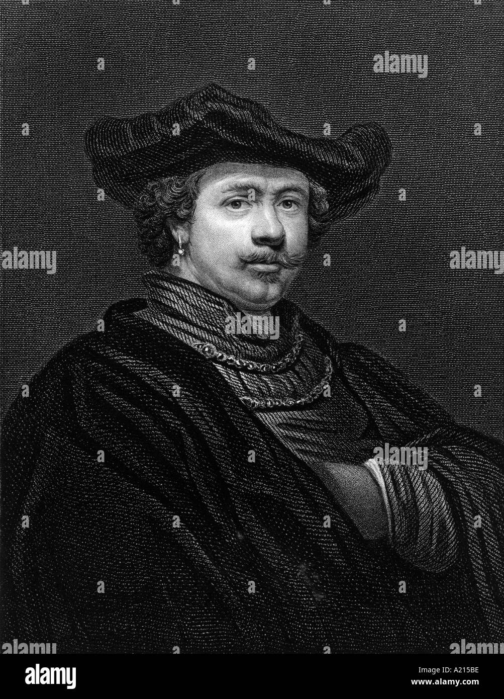 Rembrandt Harmenszoon van Rijn 1606 ou 1607 1669 gravée par Woodman à partir d'un original de Rembrandt dans la collection de Sa Majesté Banque D'Images