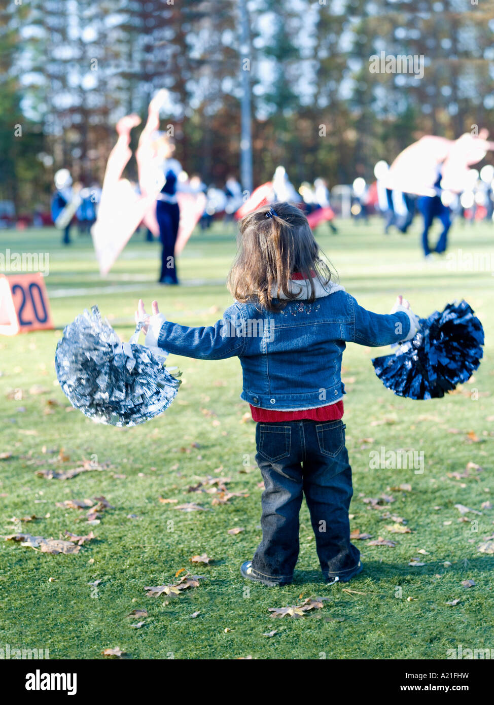 Petite fille du Cheerleading Banque D'Images