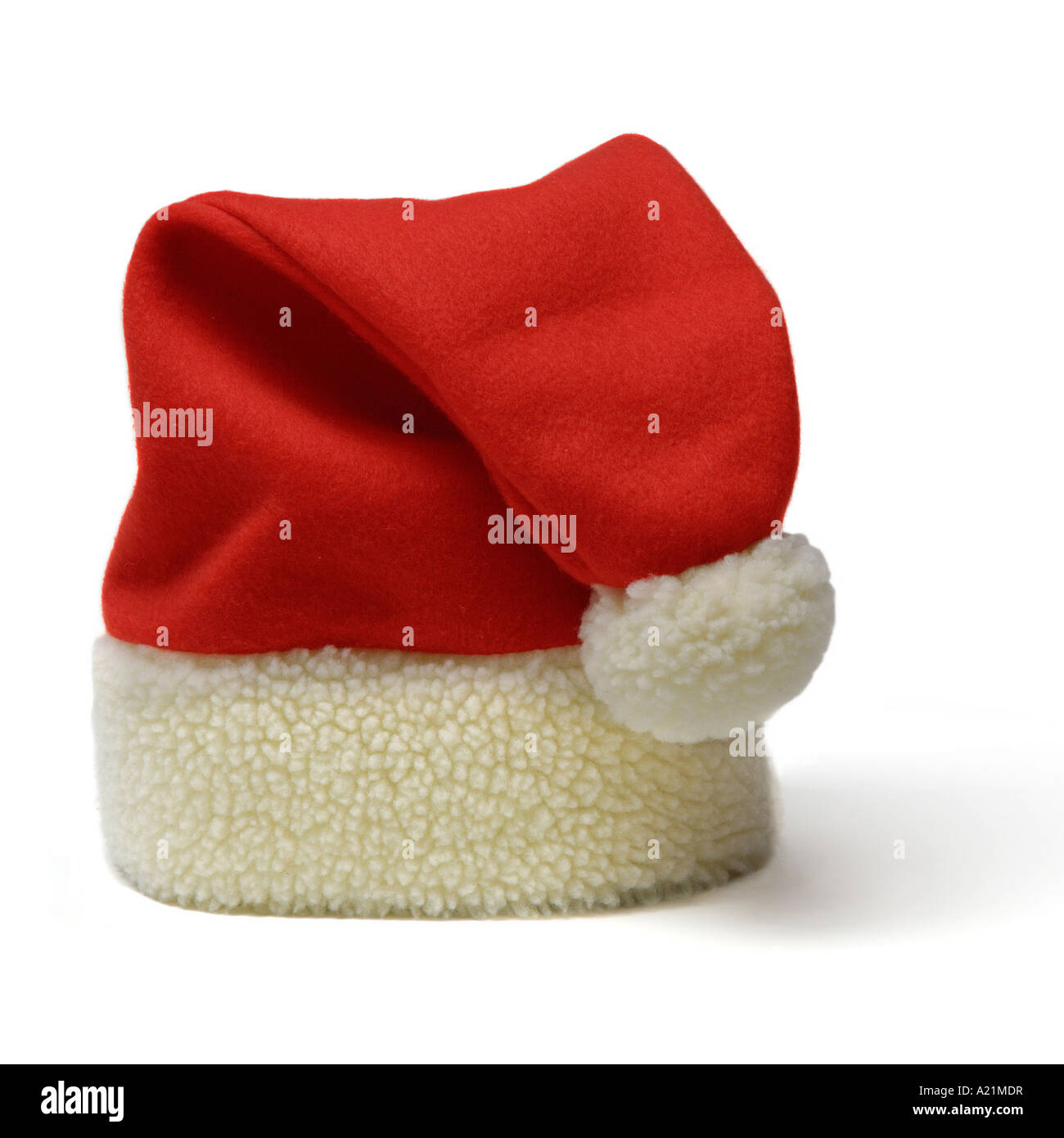 SANTA CLAUS CHRISTMAS HAT SUR FOND BLANC Banque D'Images