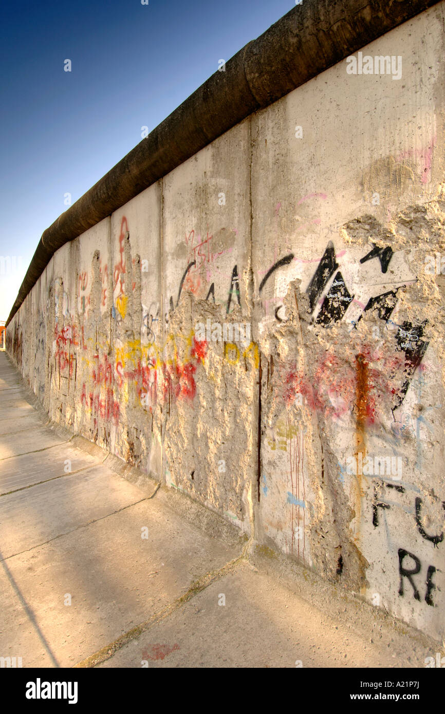 Le mur de Berlin le long de Bernauer Straße est de Berlin, Allemagne. Banque D'Images