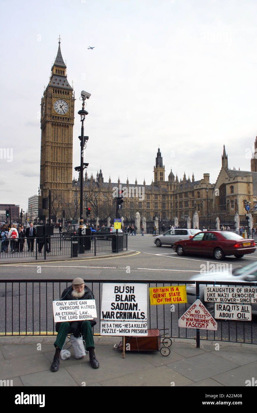 La protestation politique Angleterre Westminster Banque D'Images