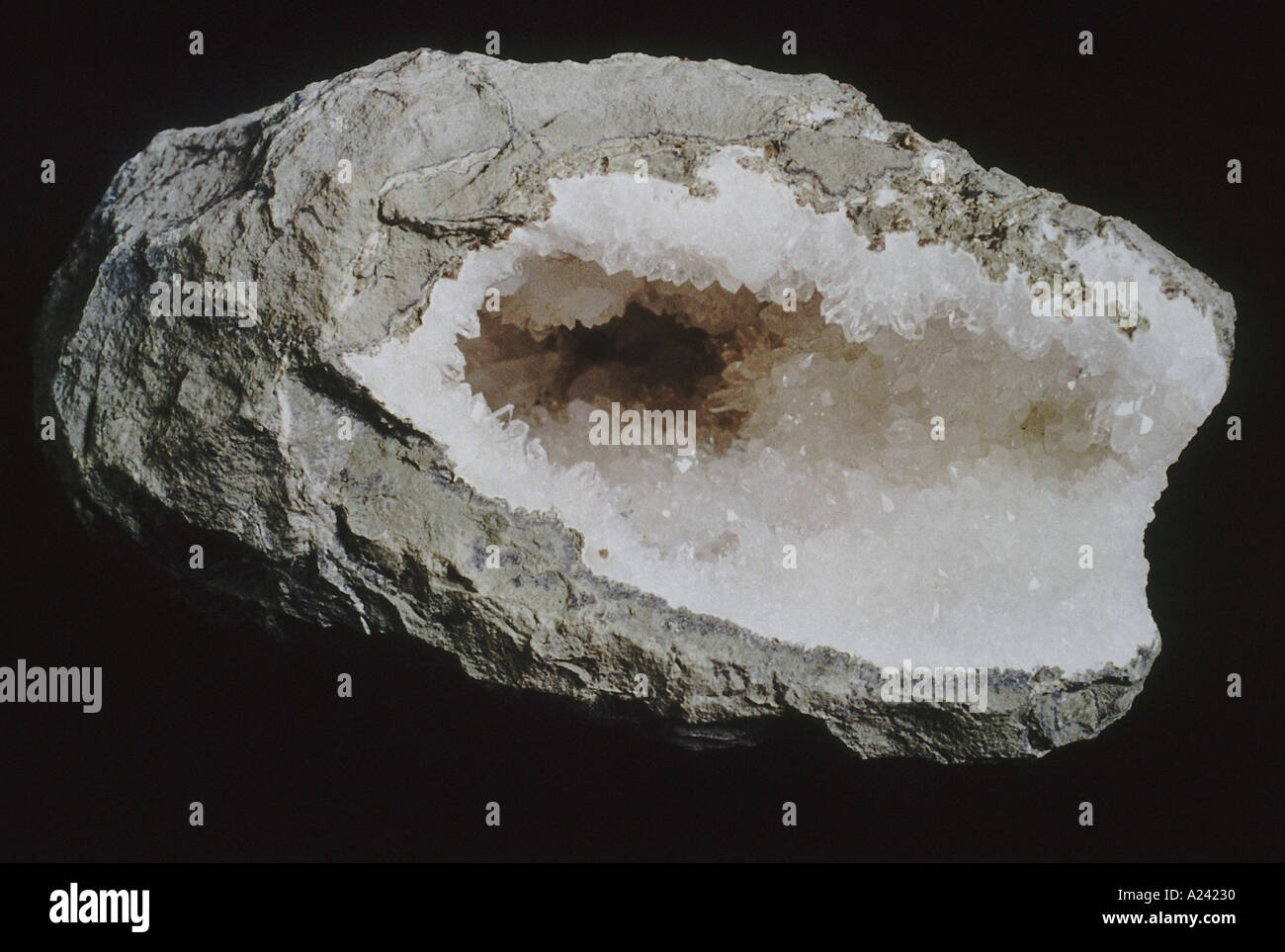 Les cristaux de quartz. Banque D'Images