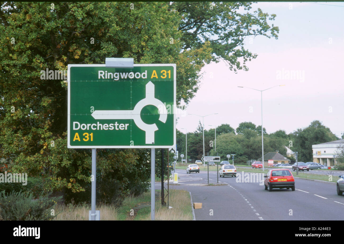 Inscrivez-vous sur une route Banque D'Images