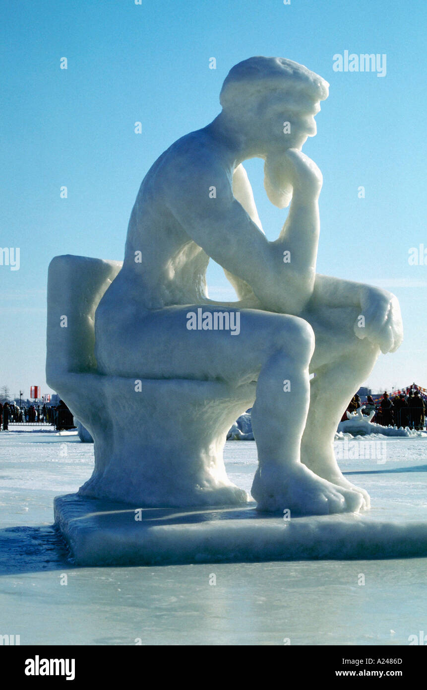 Le penseur cool beaucoup d'autres images disponibles de la glace et de sculptures de neige Banque D'Images