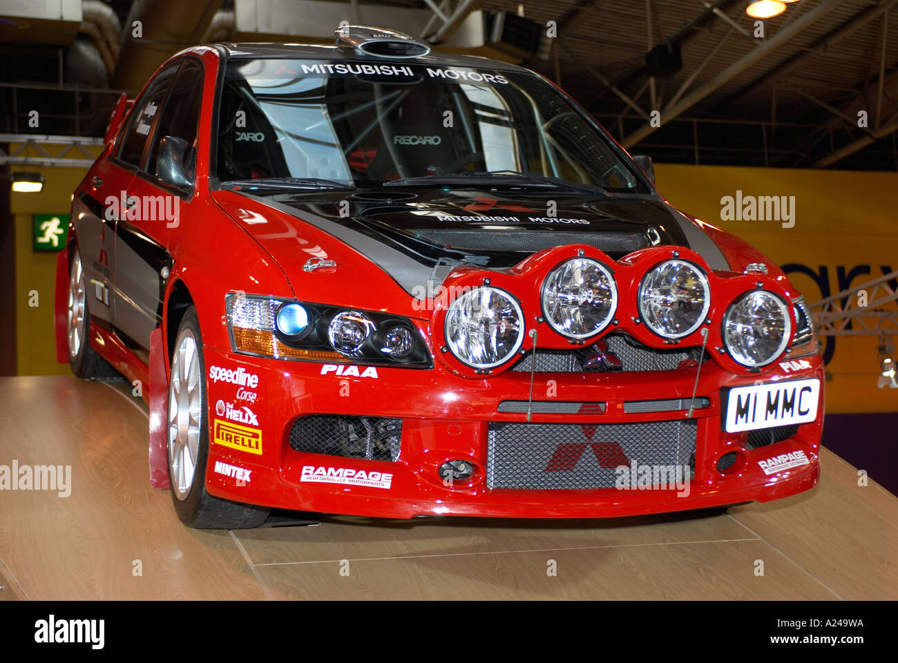 Mitsubishi Lancer Evo voiture rallye, Autosport show 2006 Banque D'Images
