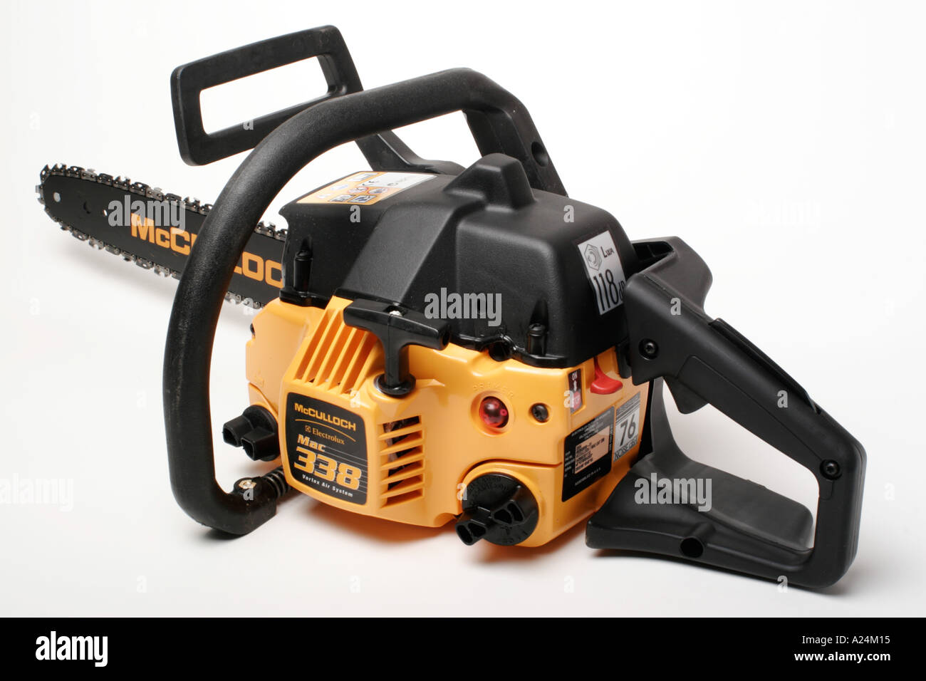 Scie à chaîne à essence Essence Banque D'Images
