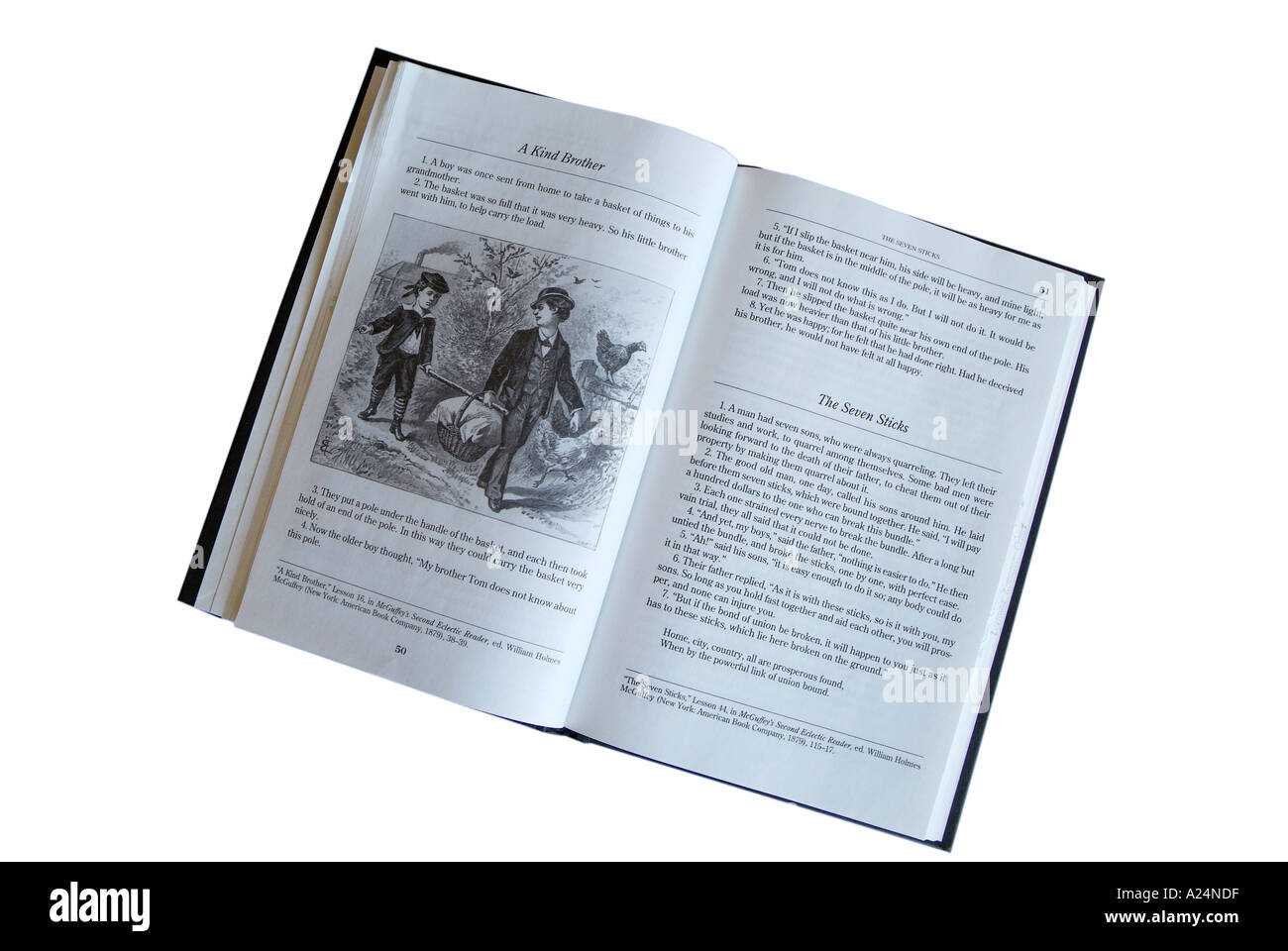 Une page et leçon de McGuffy s reader Banque D'Images