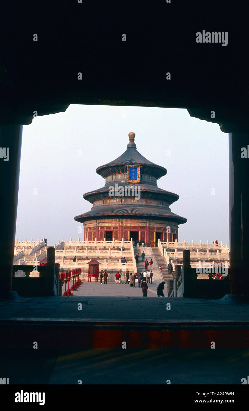 Himmelstempel Erntegebete der Halle Temple du Ciel, voûte céleste impériale de Pékin Beijing Chine Banque D'Images
