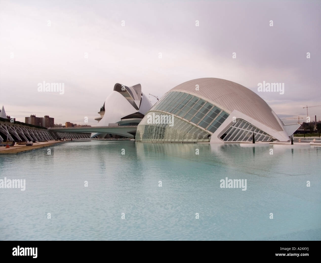 Espagne Valence Valencia Province La Cuidad de las Artes y las Ciencias Cité des Arts et des sciences : l'Hemisferic Banque D'Images