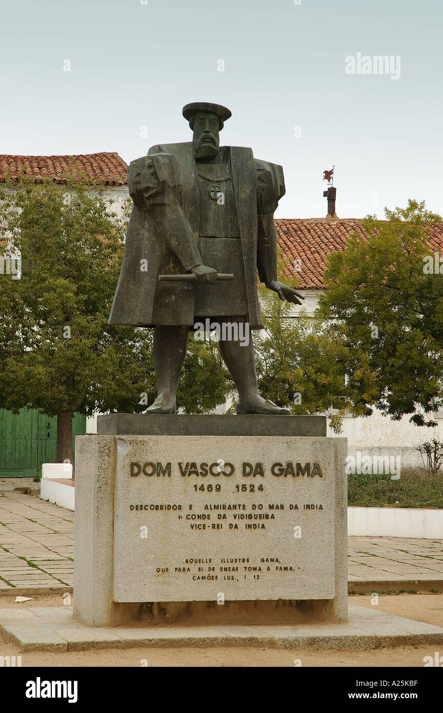 Statue de Dom Vasco Da Gama Vidigueira Baixo Alentejo Portugal europe Banque D'Images