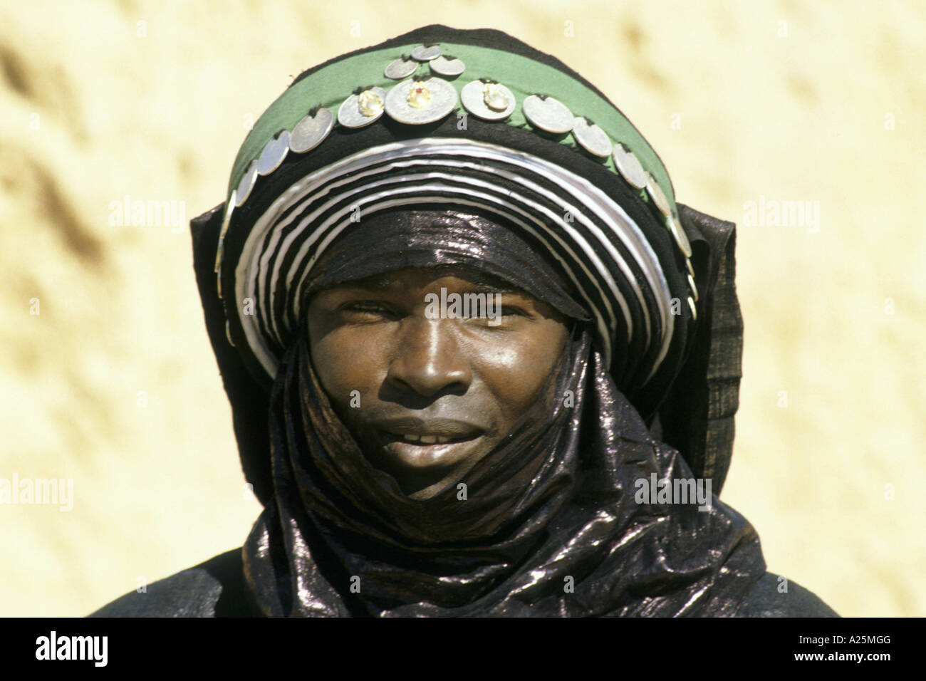 Portrait d'un Touareg, Libye, Ghatse Banque D'Images