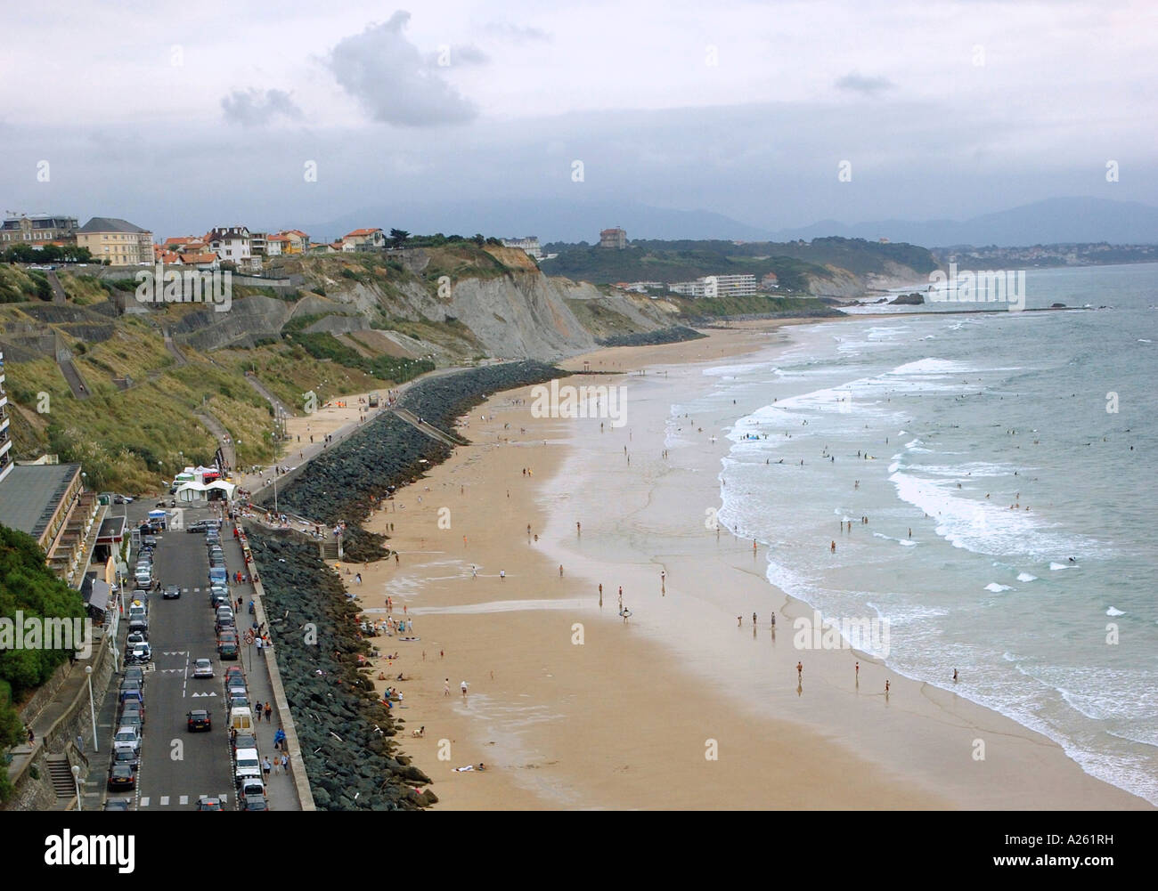 Vue panoramique sur Anglet Biarritz Plage Golfe de Gascogne Golfe de Gascogne Aquitaine Sud Ouest France Europe Banque D'Images