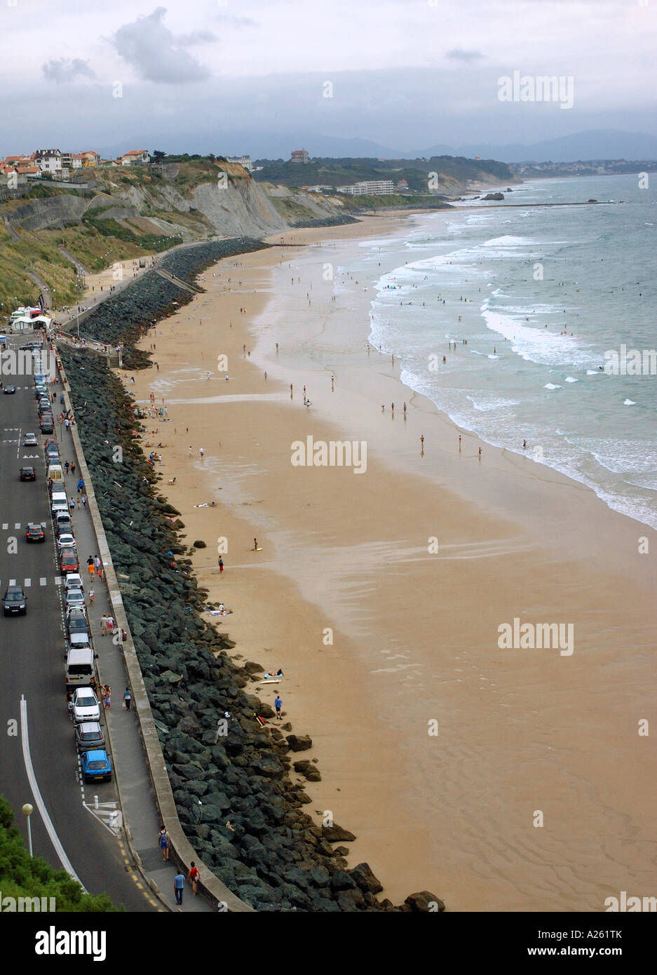 Vue panoramique sur Anglet Biarritz Plage Golfe de Gascogne Golfe de Gascogne Aquitaine Sud Ouest France Europe Banque D'Images