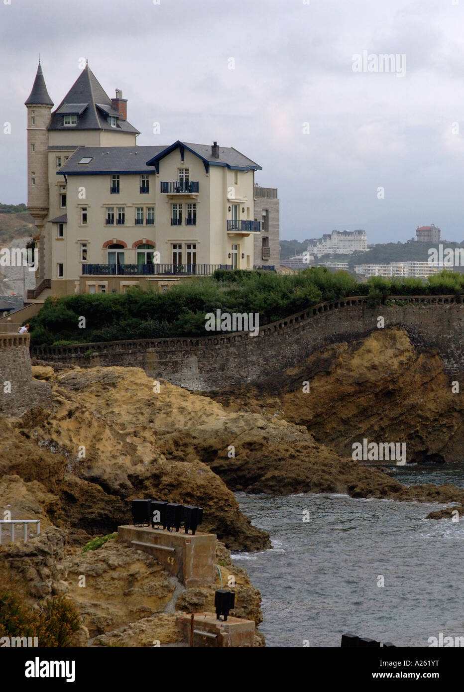 Vue panoramique de Biarritz Aquitaine Golfe de Gascogne Golfe de Gascogne Sud Ouest France Europe Banque D'Images