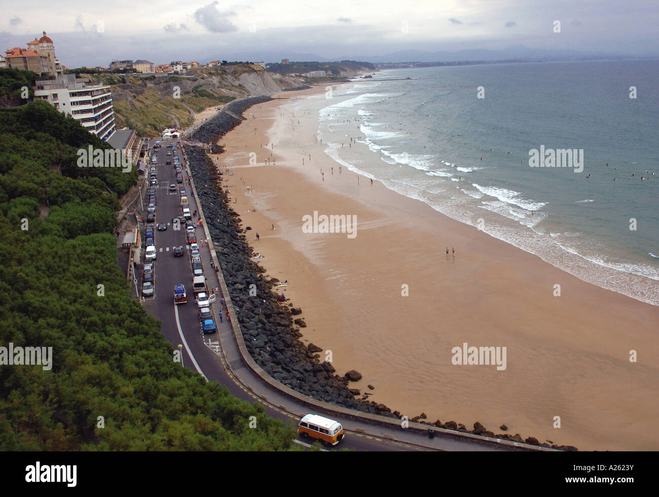 Vue panoramique sur Anglet Biarritz Plage Golfe de Gascogne Golfe de Gascogne Aquitaine Sud Ouest France Europe Banque D'Images