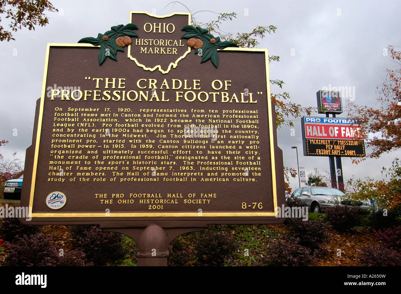 De la renommée du football professionnel situé à Canton en Ohio Banque D'Images