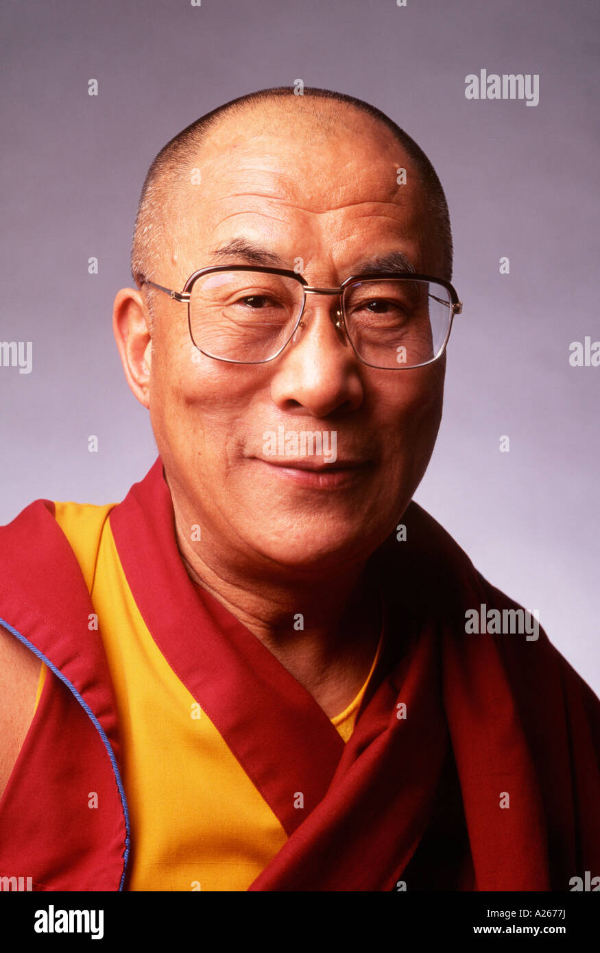 Portrait exclusif du dalaï-Lama prises à Moscou, Russie. Photo par Chuck Nacke Banque D'Images