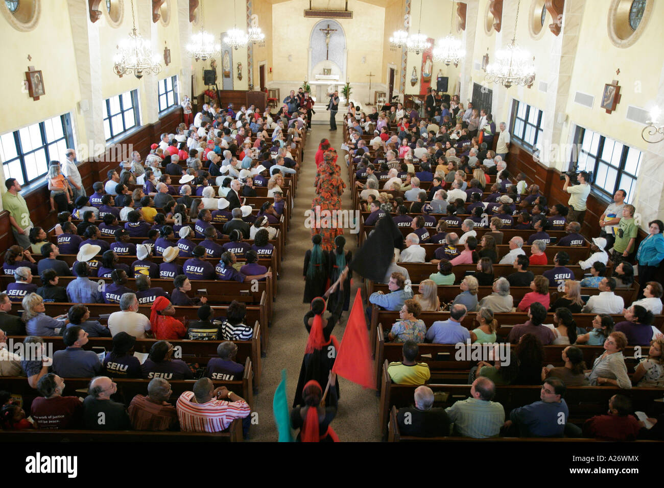 Miami Beach Florida,Francis de Sales Church,Martin Luther King Day,Junior,Jr,L.,MLK,M.L. K.,InterFaith prière Vigil & March,Black History,civil Rights Banque D'Images