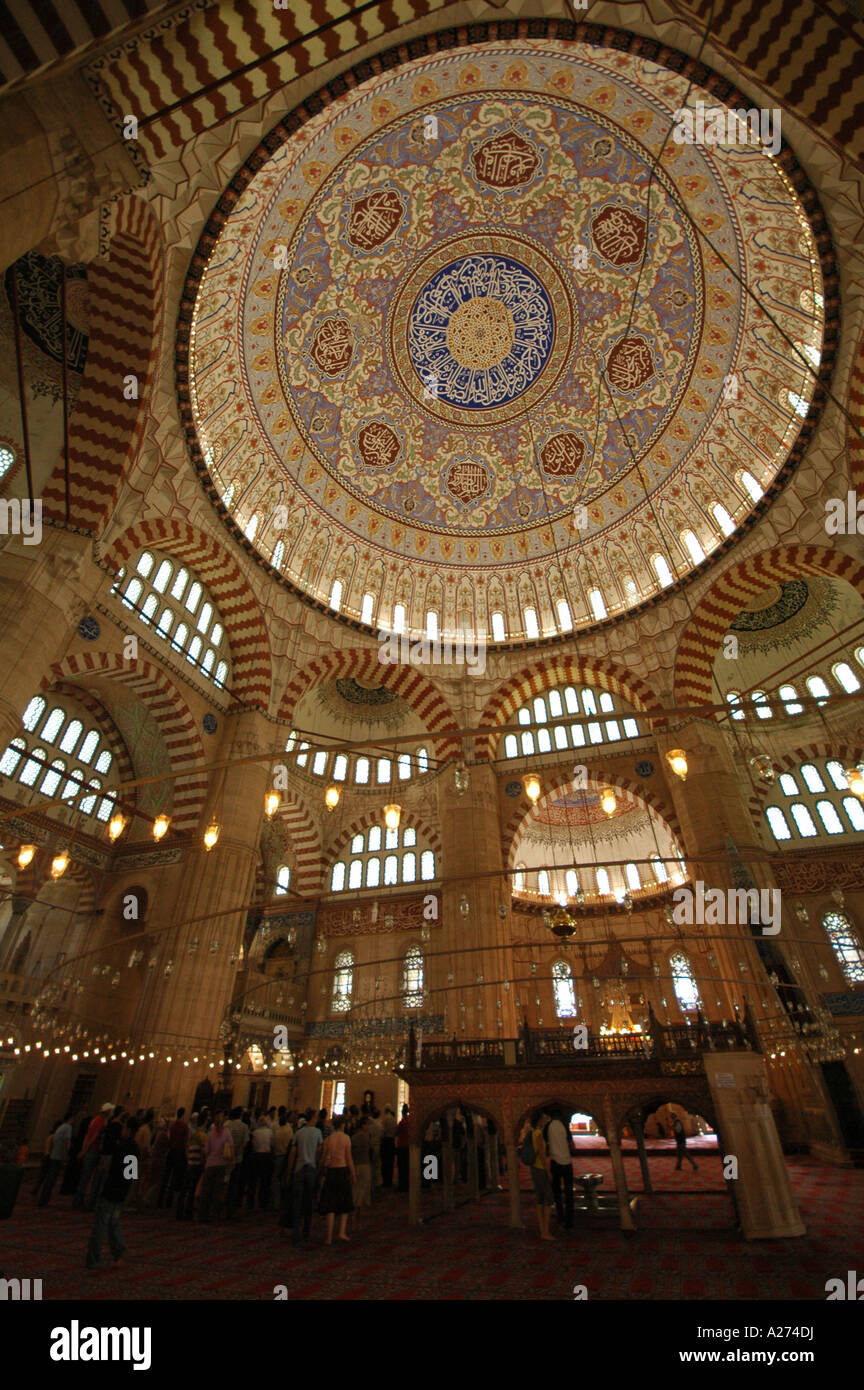 Plafond de la mosquée Selimiye, Edirne, Turquie, Europe Banque D'Images