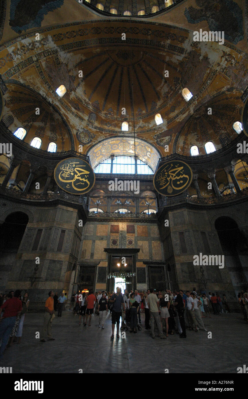 L'intérieur de Sainte-sophie, Istanbul, Turquie, l'Asie et l'Europe Banque D'Images