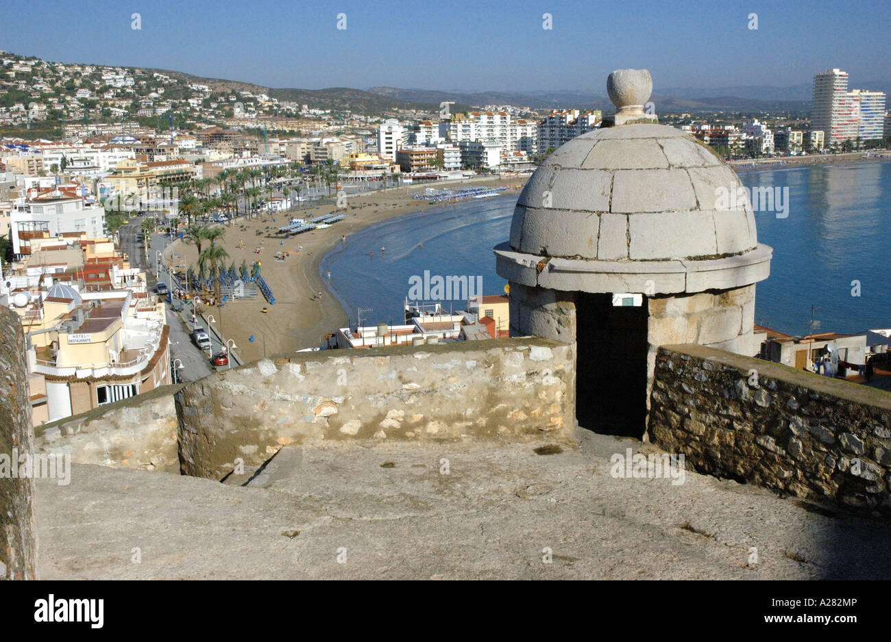 Vue du château de Peñiscola Comunitat Cataluña Costa del Azahar España Espagne Espagnol Iberia Espagne Europe Banque D'Images