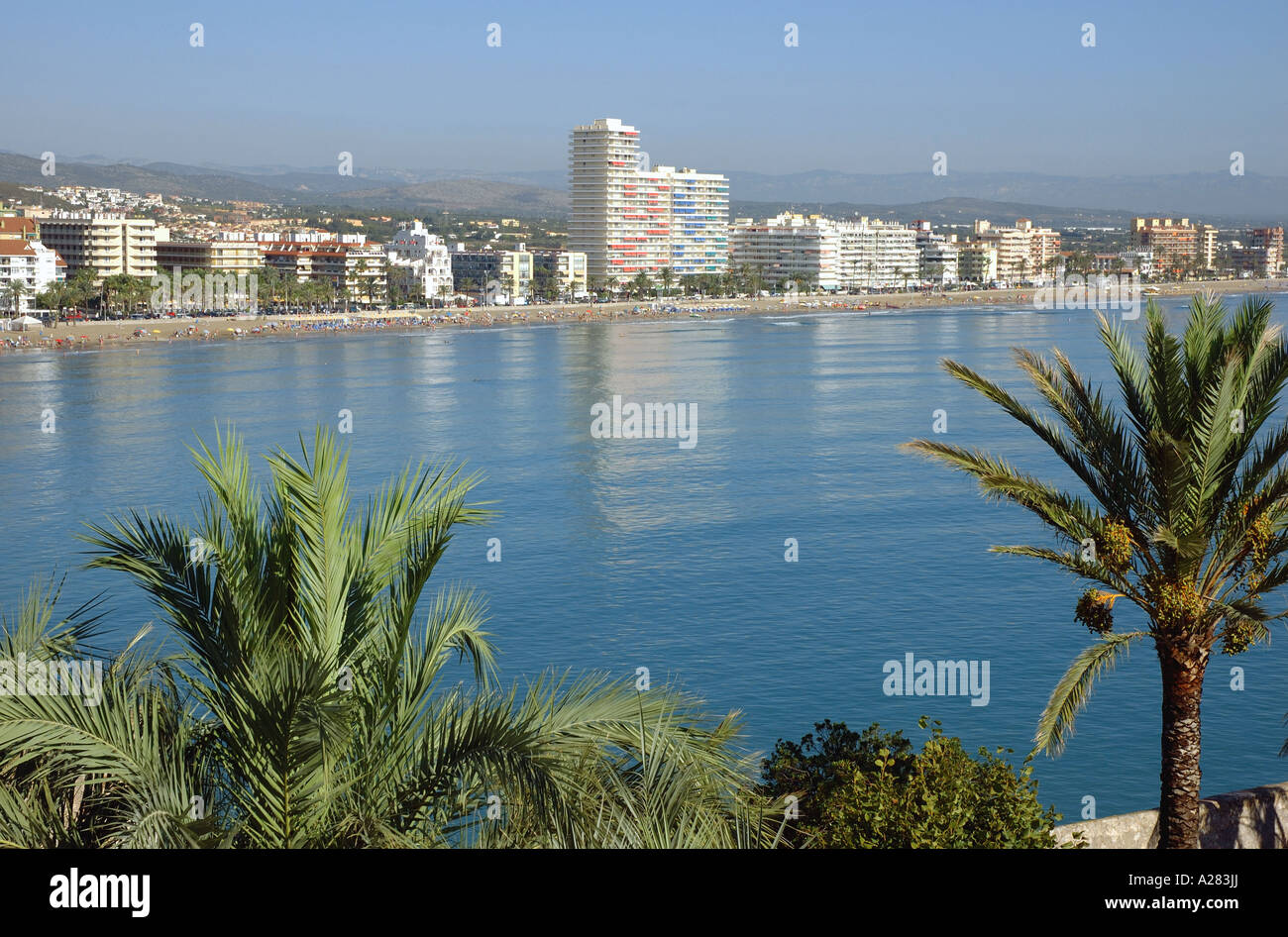 Vue du château de Peñiscola Comunitat Cataluña Costa del Azahar España Espagne Espagnol Iberia Espagne Europe Banque D'Images