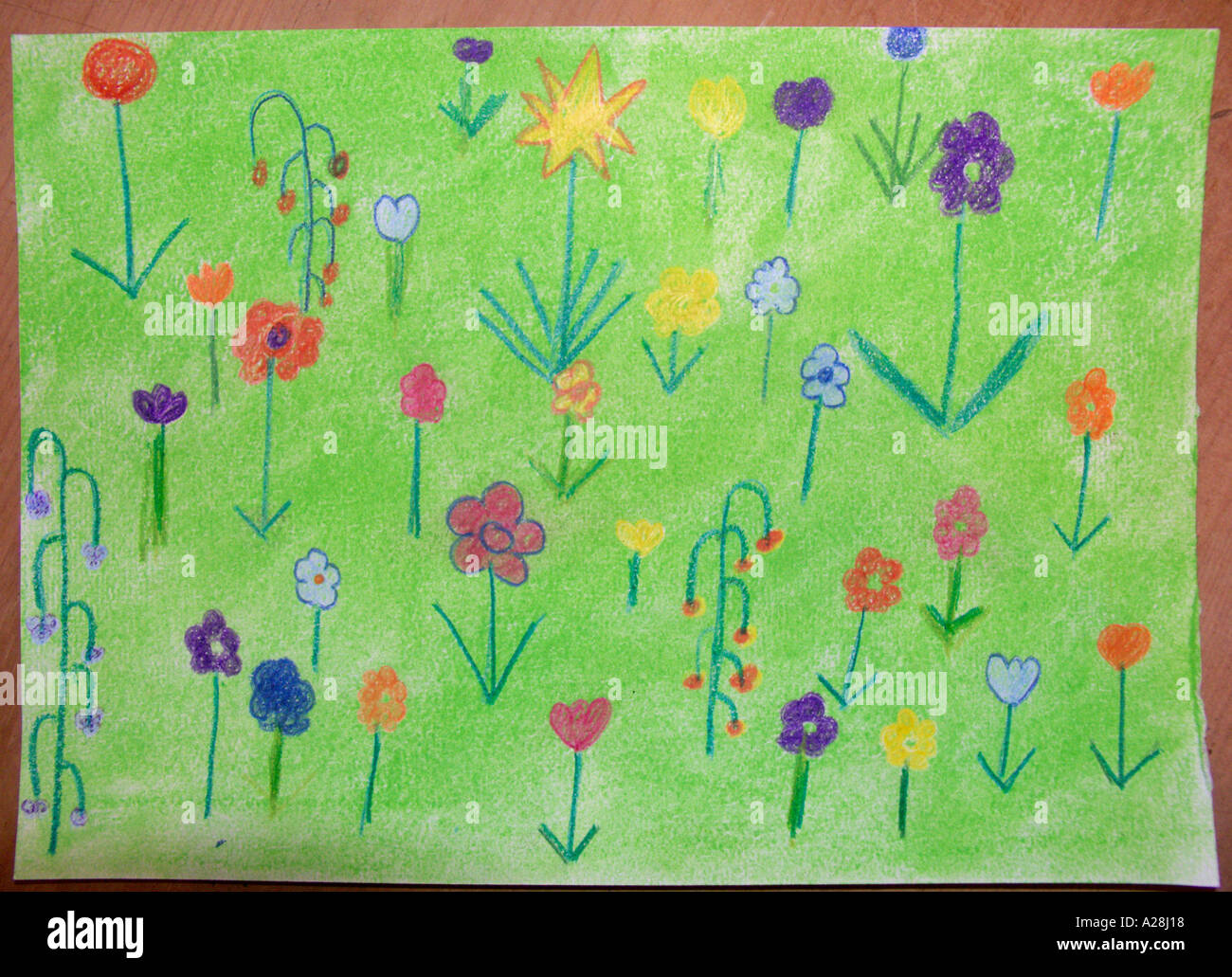 Peinture colorée par un enfant Banque D'Images