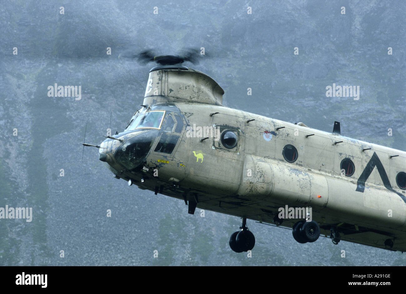 B-V2 L'enregistrement de l'hélicoptère Chinook HC série ZA675 Tempête du Désert de la guerre du Golfe. 2108-208 GAV Banque D'Images