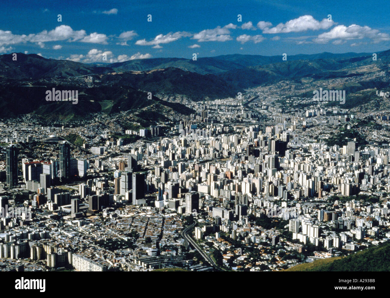 Large Vue aérienne de la capitale de Caracas venezuela Banque D'Images