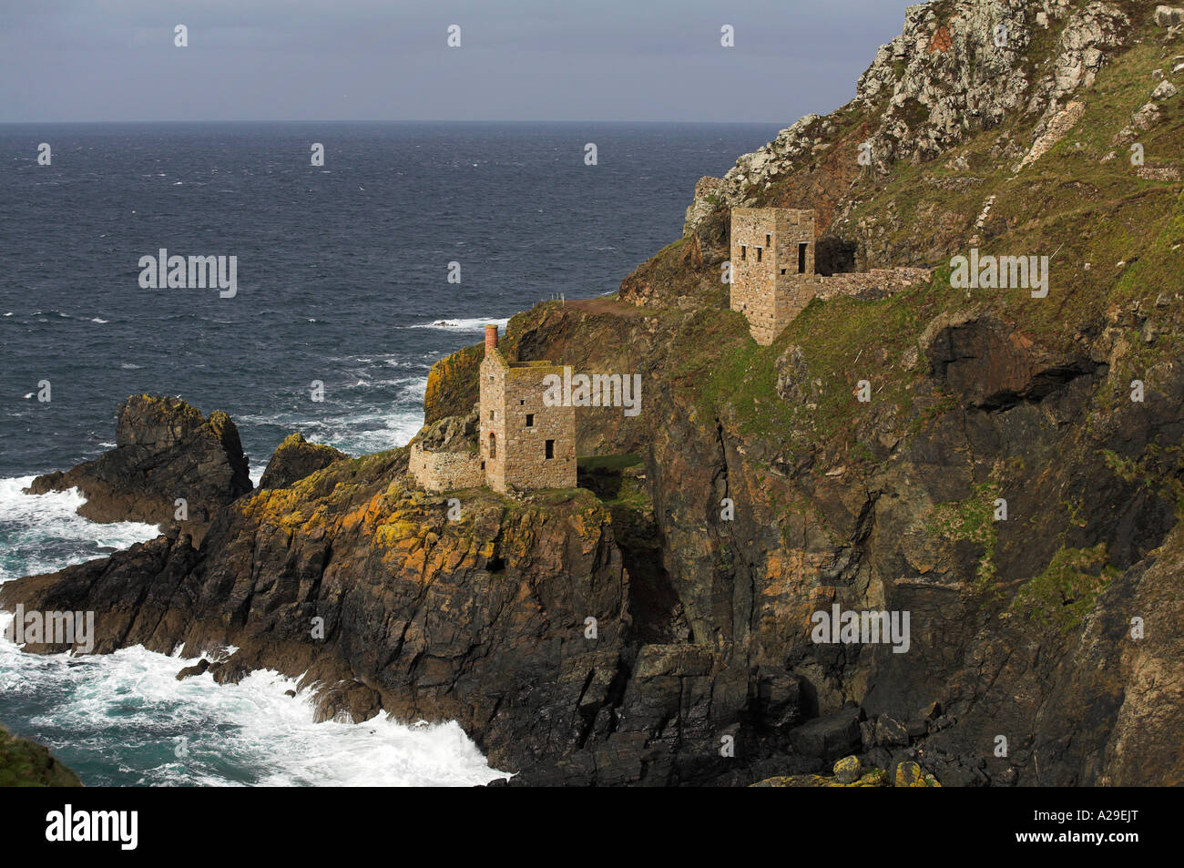 Botallack Tin Mine Mine Couronnes moteur bobinage maison près de St Just Lands End Cornwall Banque D'Images