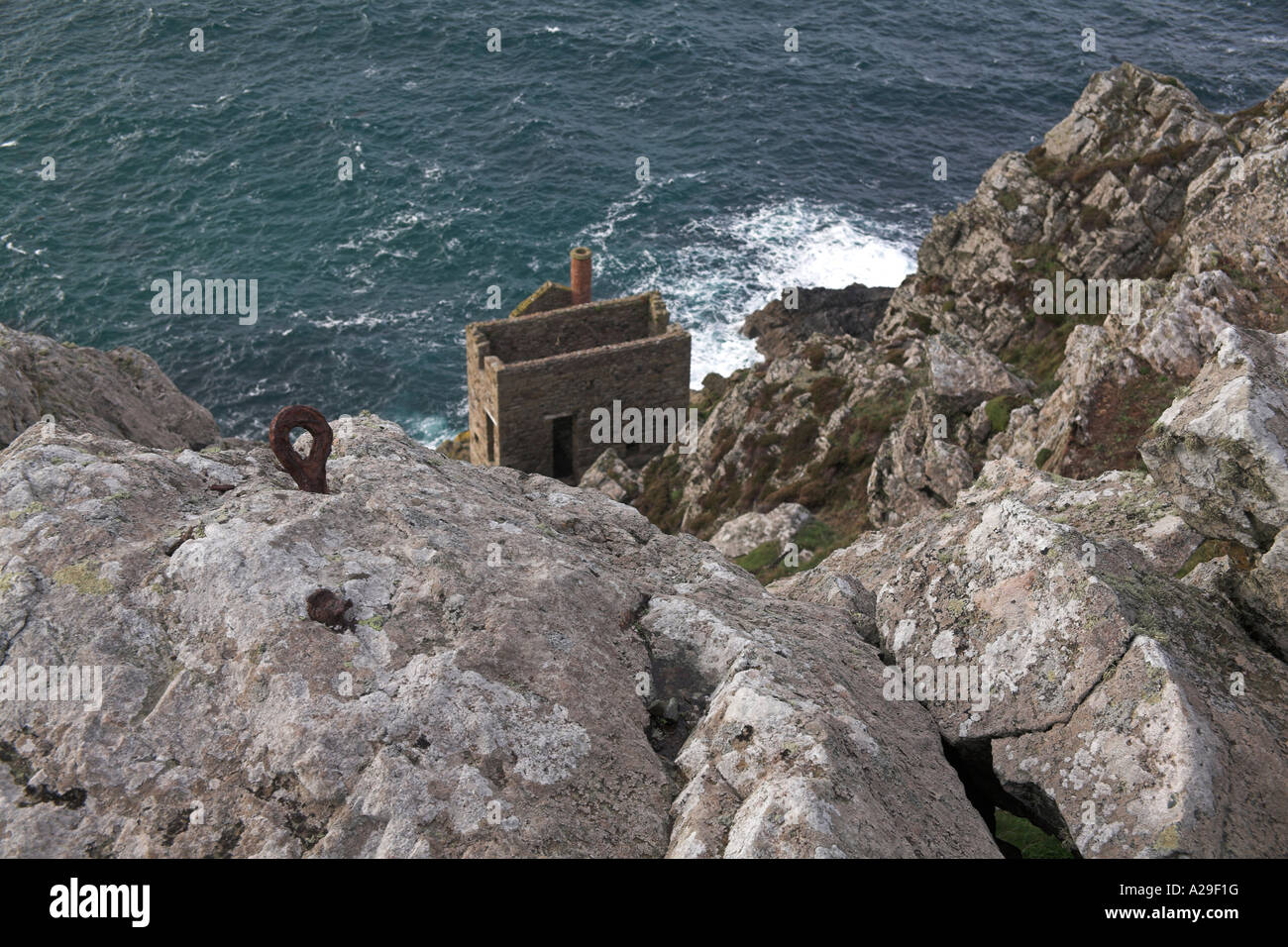 Botallack Tin Mine Mine Couronnes moteur bobinage maison près de St Just Lands End Cornwall Banque D'Images