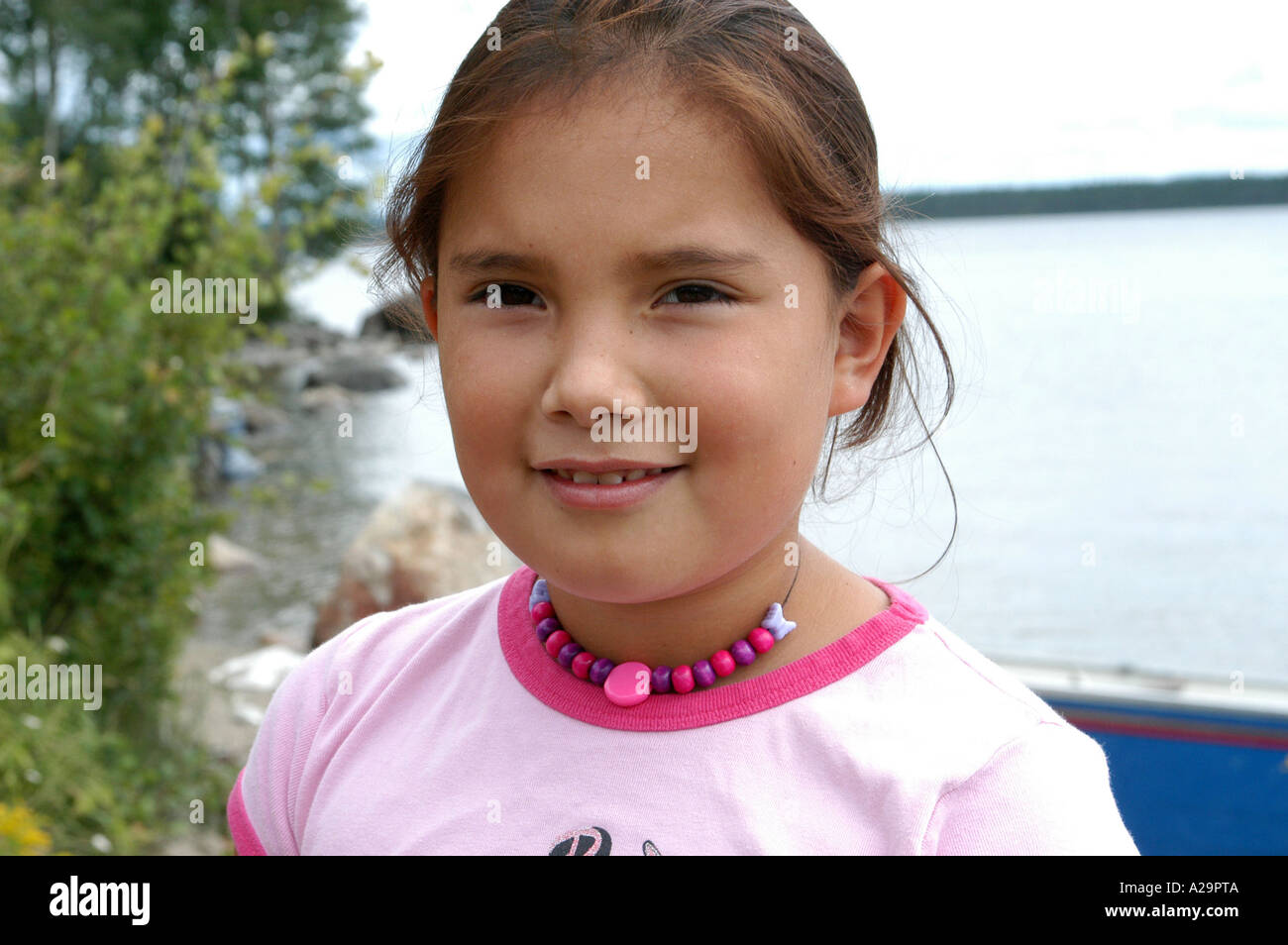 Cree Native girl le Nord du Québec Canada Banque D'Images