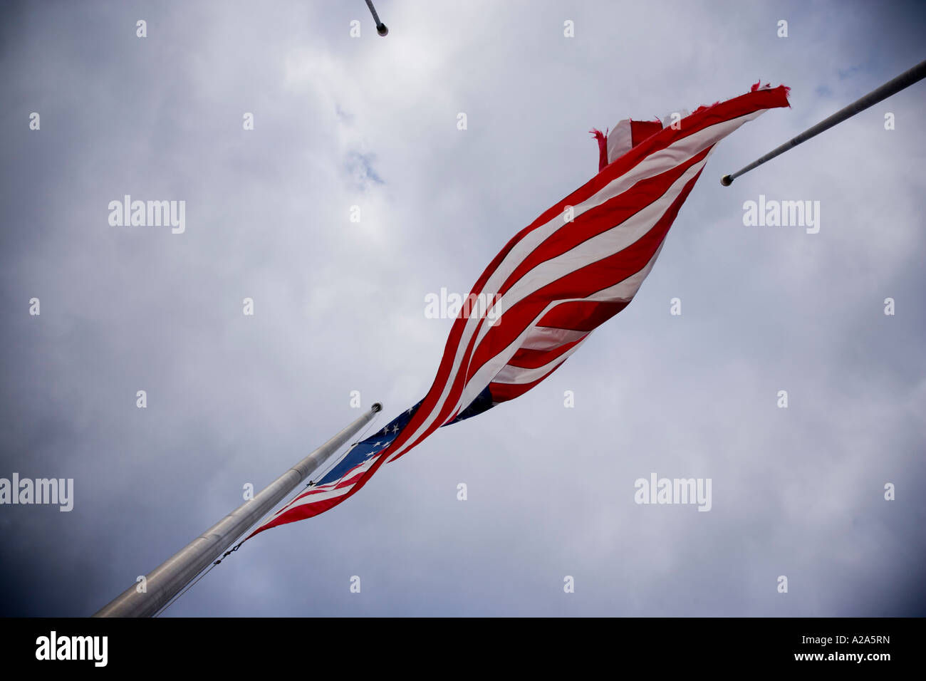 Drapeau américain en berne Banque D'Images