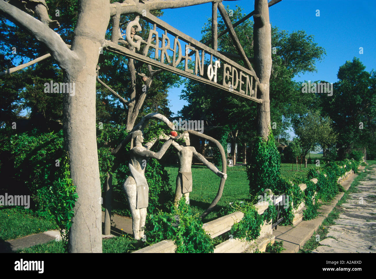 Le Jardin d'Eden est un jalon dans l'art populaire de Lucas, Kansas. Banque D'Images