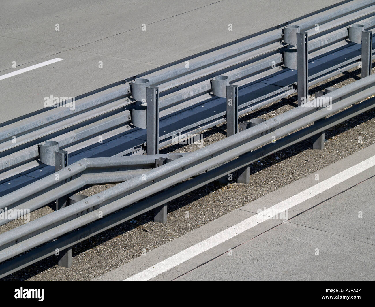 A1 à l'ouest d'autoroute, rail de guidage Banque D'Images