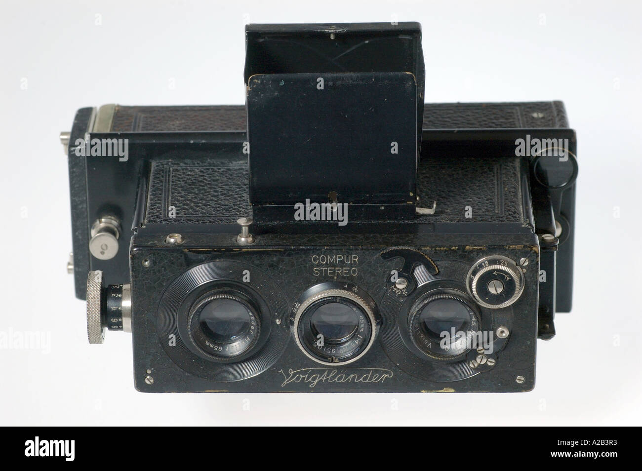 Ancien appareil photo stéréoscopique Voigtlaender Banque D'Images