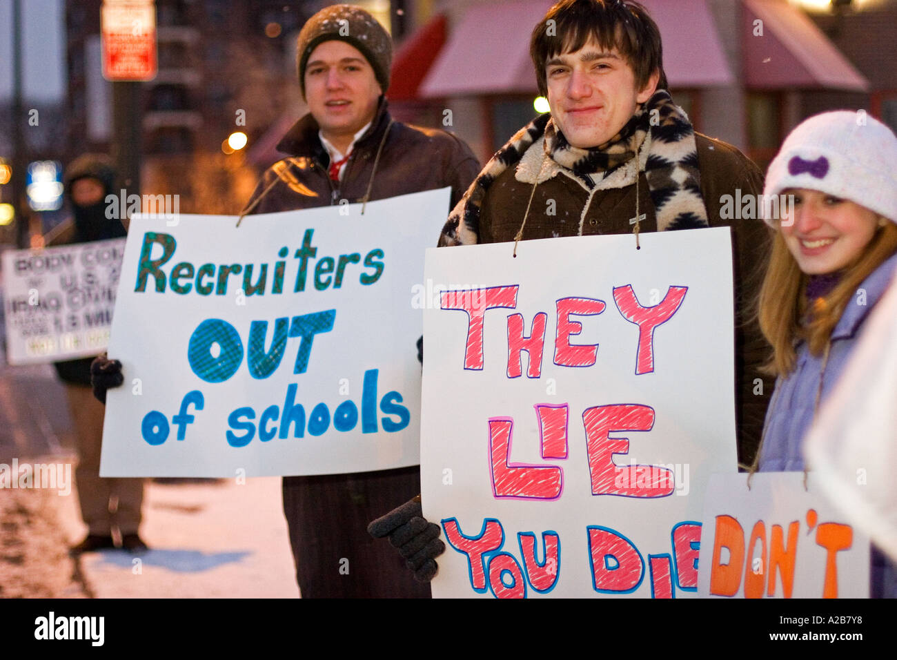 Recrutement antimilitariste Banque D'Images