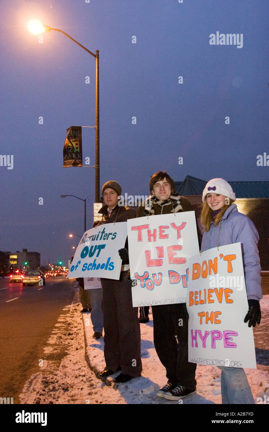 Recrutement antimilitariste Banque D'Images