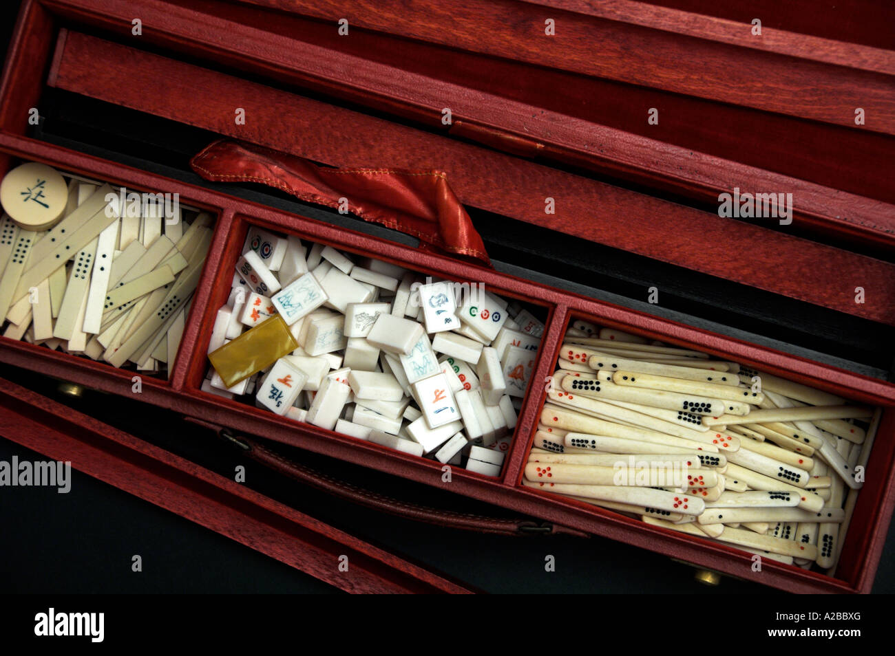 Au début du xxe siècle un jeu de Mahjong Banque D'Images