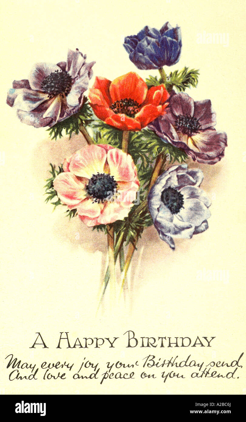 Vintage Victorian Carte D Anniversaire Photo Stock Alamy