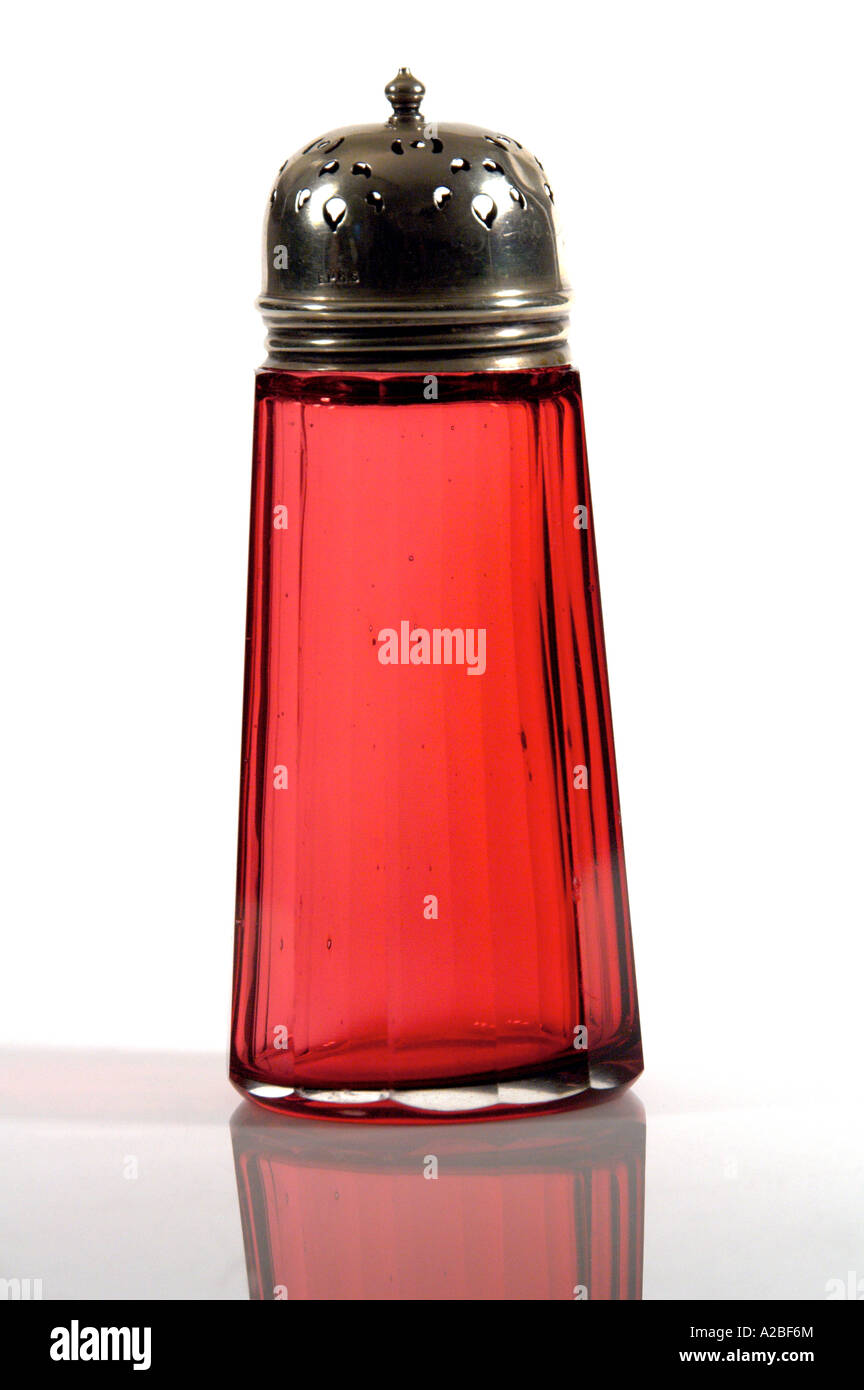 Vintage Victorian Cranberry Verrerie Banque D'Images