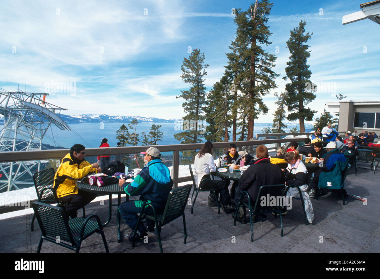 Haut de Tram Restaurant, téléphérique, Heavenly Ski Area, Lake Tahoe, Californie/Nevada, États-Unis Banque D'Images