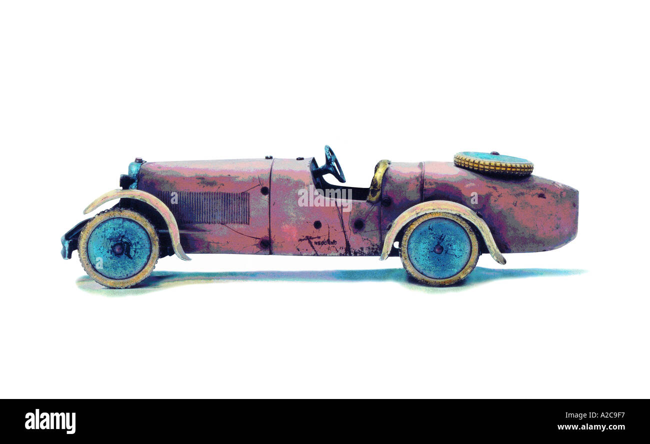 Petite voiture, automobile, racer. Mobilier, peintes à la main Banque D'Images