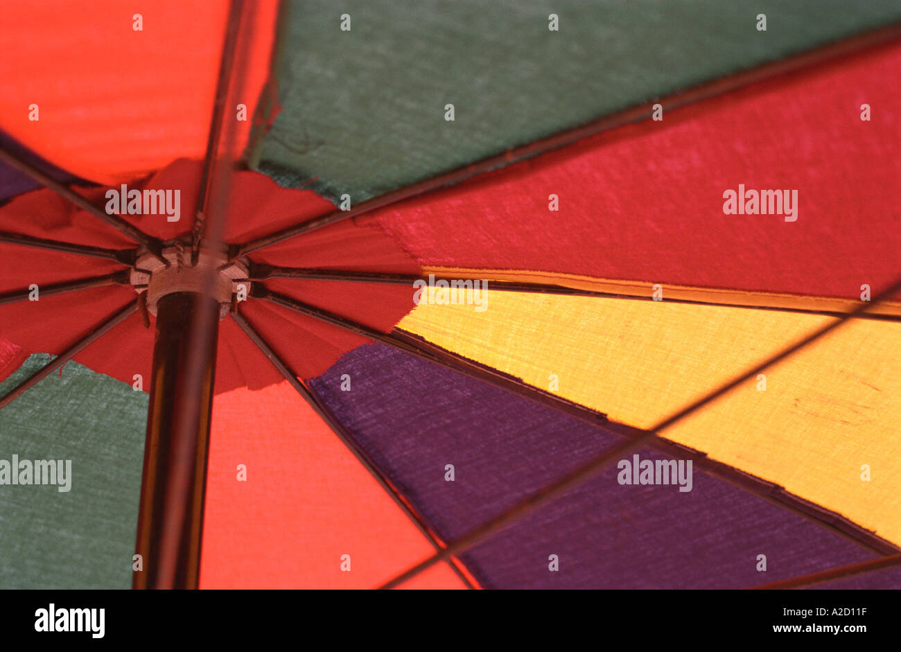 Parasol Parasol sur la plage tropicale (Inde) Banque D'Images
